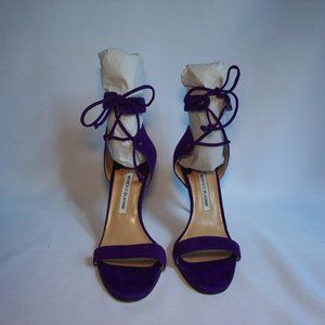 Manolo Blahnik Purple Strappy Heels